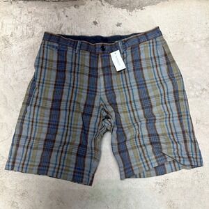 Banana Republic‎ Mens Shorts Size 34 Plaid Linen Cotton Blend Casual NWT